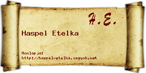 Haspel Etelka névjegykártya